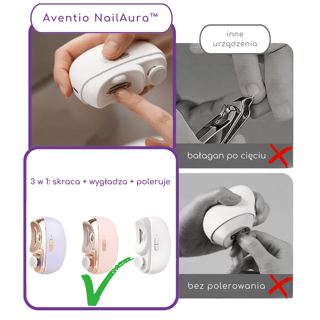 Aventio NailAura - pilnik do paznokci z funkcją polerowania
